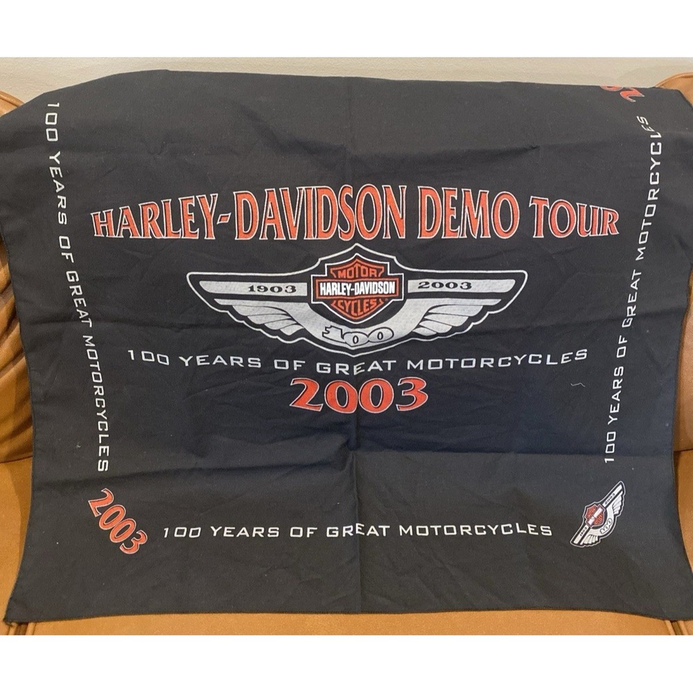 Harley Davidson Demo Tour 2003 Bandana 100 Years of Great Motorcycles NWOT 27"